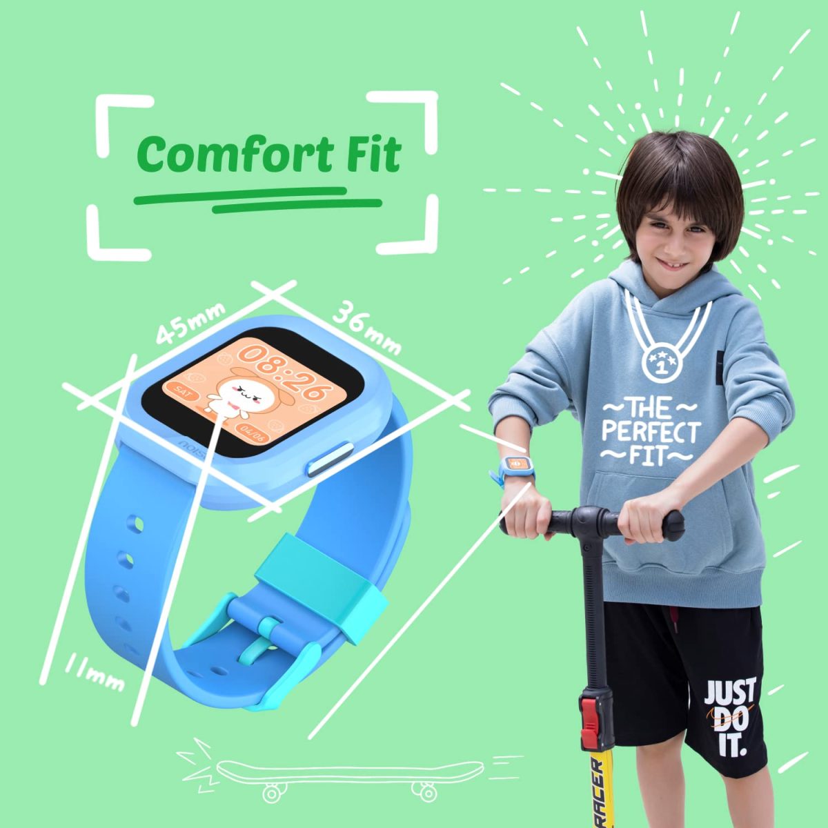 Noise Champ 2 Kids Smart Watch with Habit Building (handwash, Brushing, etc), IP68 Waterproof, Activity Tracker, in-Built Games, School Mode. noisefit sync app, for Boys and Girls (Frozen Blue) - Image 4
