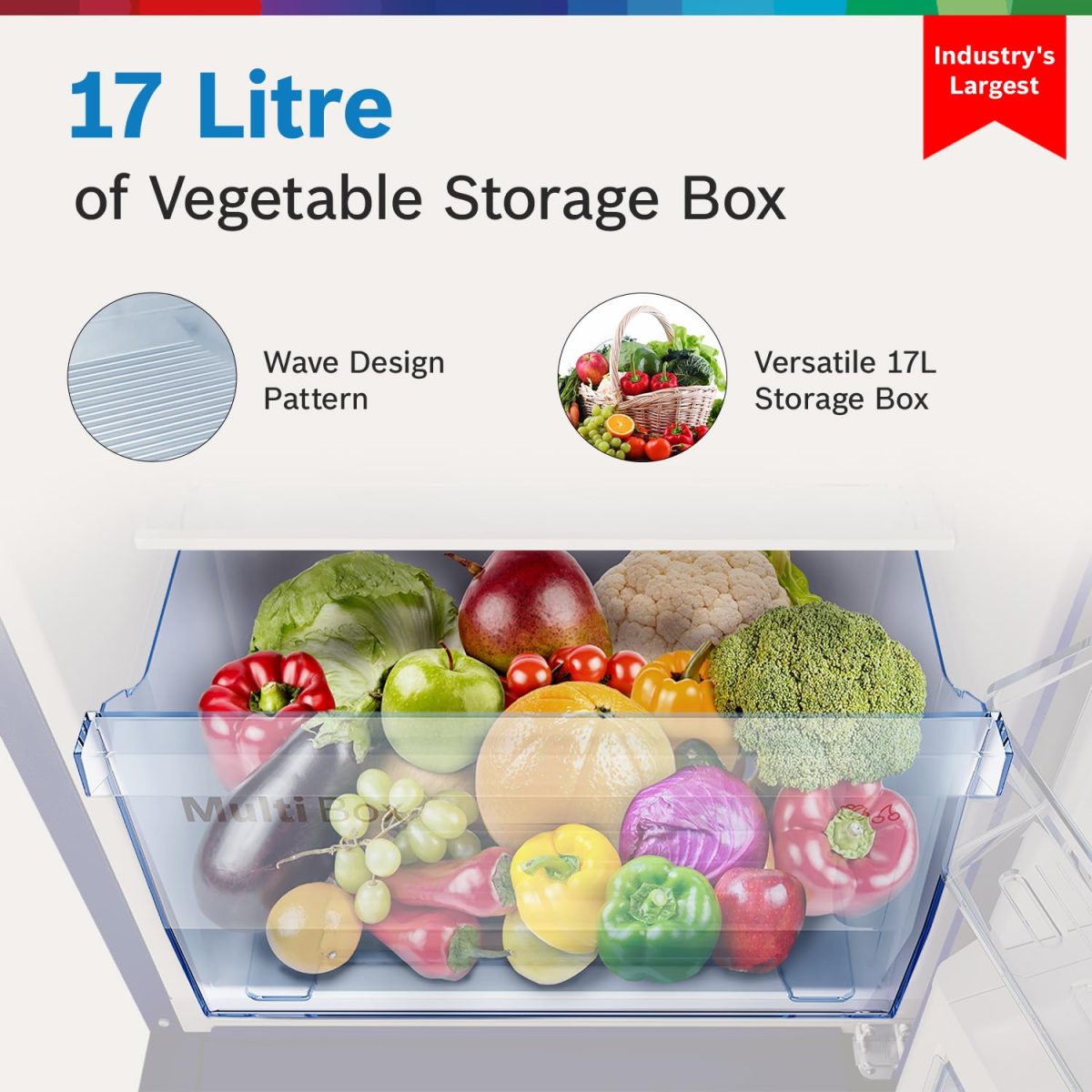 Bosch 187 L, 3 Star, Single Door Refrigerator with Industry's largest vegetable box* & largest Beverage space (CST18W33NI, Feather Wine) | 18 Hour Cooling Retention, 2.5x Faster Cooling - Image 6