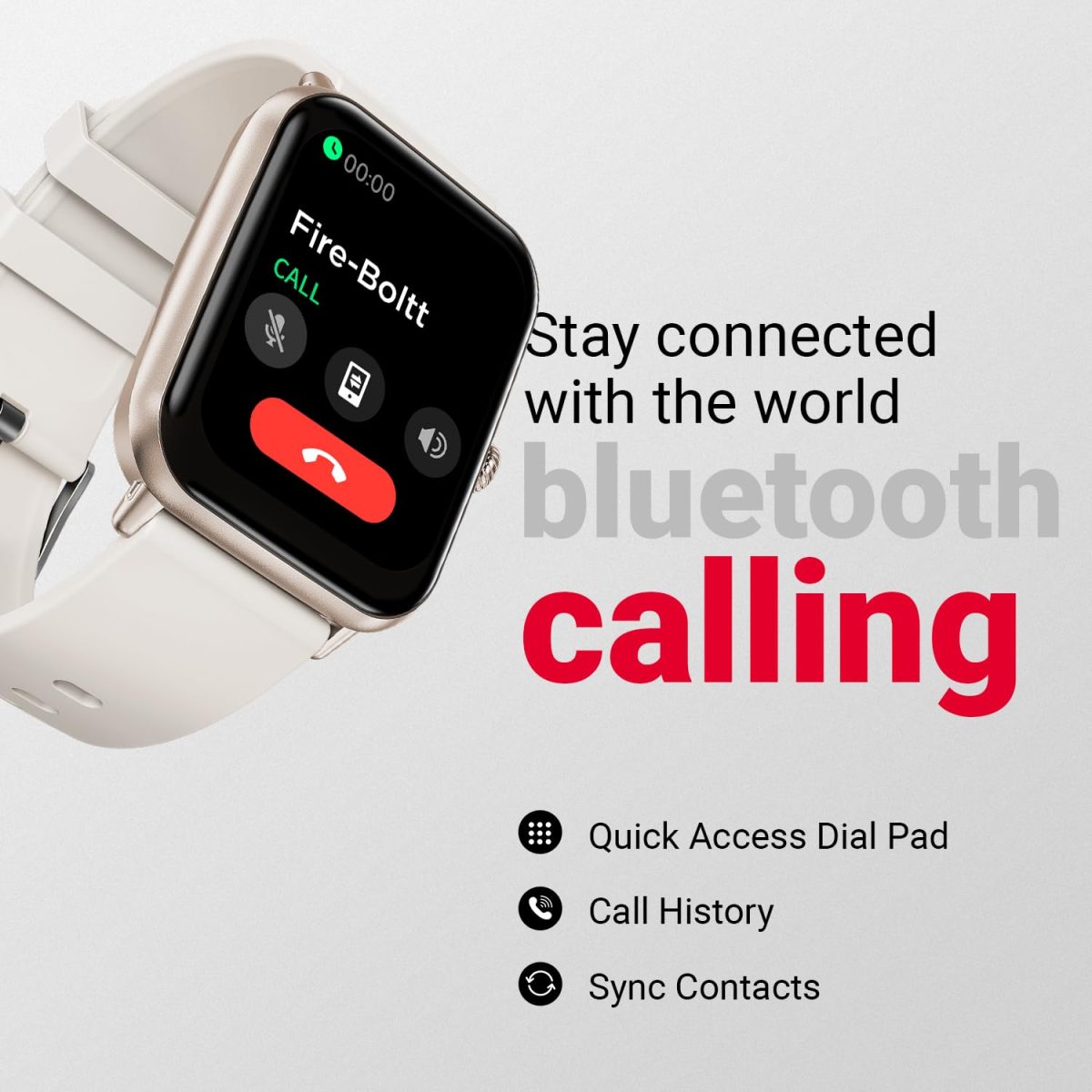 Fire-Boltt Ninja Call Pro Plus Smart Watch 1.83 inch with Bluetooth Calling, AI Voice Assistance, 100 Sports Modes IP67 Rating, 240 * 280 Pixel High Resolution (Starlight) - Image 4
