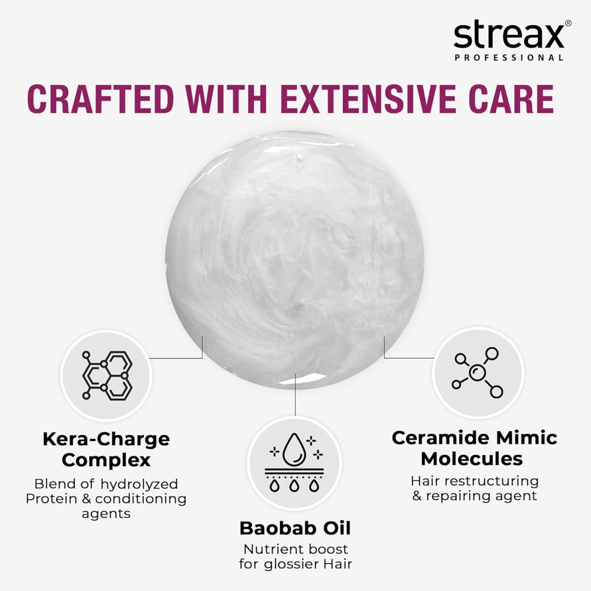 Streax Professional Canvoline Shampoo, Sulphate Free Shampoo for Women, Keratin Shampoo, For Straightened hair Post care, With Kera-Change Complex, Sulphate & Paraben Free Shampoo, 300 ml - Image 3
