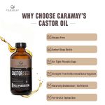 CARAWAY Organic Cold Pressed Castor Oil – Edible for Constipation Relief & Hexane-Free Castor Oil for Hair Growth, liver detox Skin & Joint pain glass bottle – 236 ml / 8 oz - Image 4