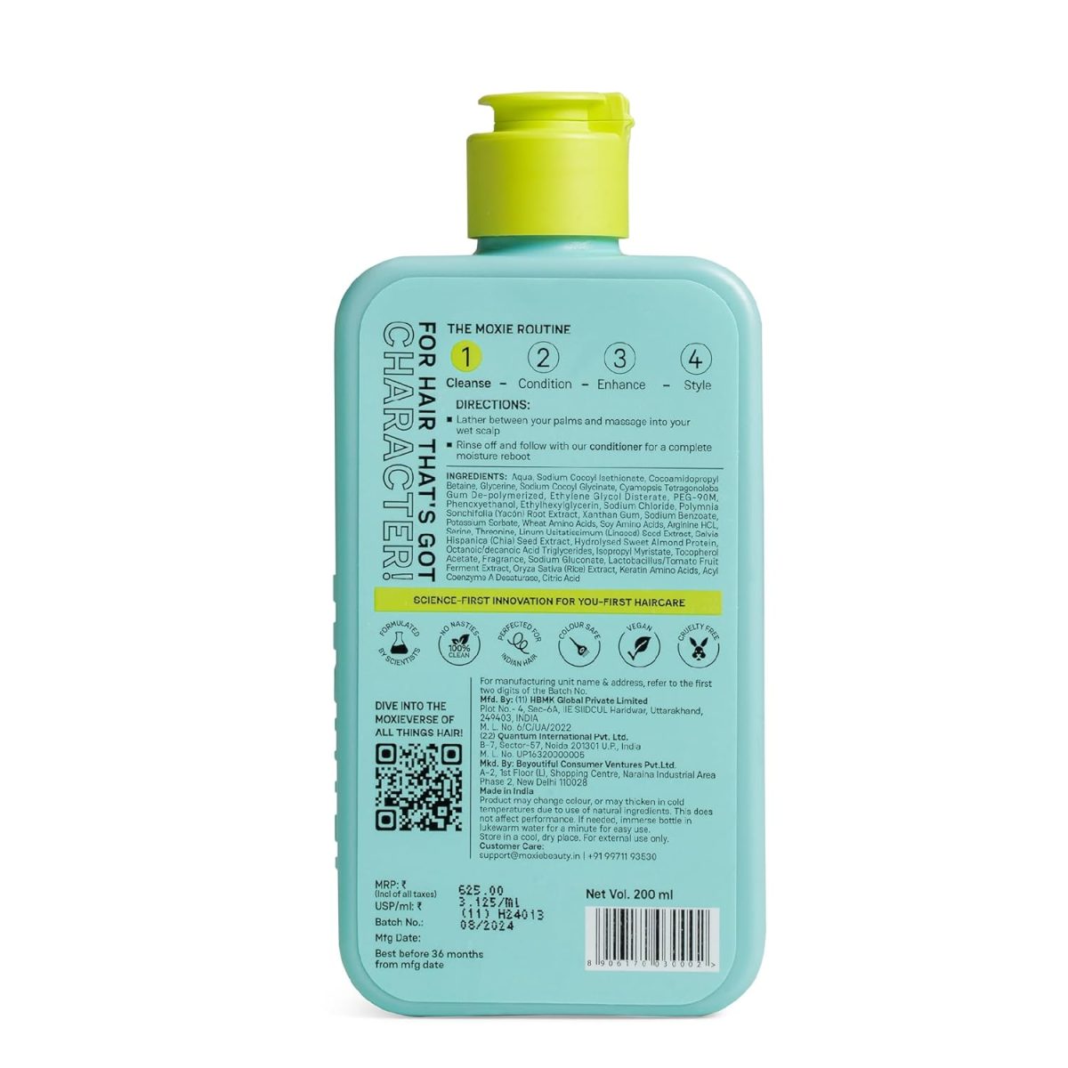 Moxie Beauty Shampoo For Frizzy, Dry, Wavy & Curly Hair | Sulfate, Paraben & Silicone-Free | 100% softer & 1.5x stronger hair | Gentle Cleansing Shampoo | 200ml - Image 4