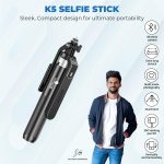 Kratos K5 Selfie Stick Tripod with Balance Handle, 64 inch & Stable 4 Leg Design,Recharable BT Remote, Long Tripod Stand for 360° Rotation Panoramic Shoot, Made for Phones,Ring Light, Gopro,Camera - Image 2