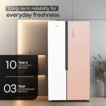 Godrej 600 L 3 Star, 1+2 Years Additional Warranty, Smart convertible Zones with Digital Touch Panel, Frost Free Inverter Side By Side Refrigerator(2025 Model, RS EONVELVET 646C RIT OP RS, Opera Rose) - Image 7