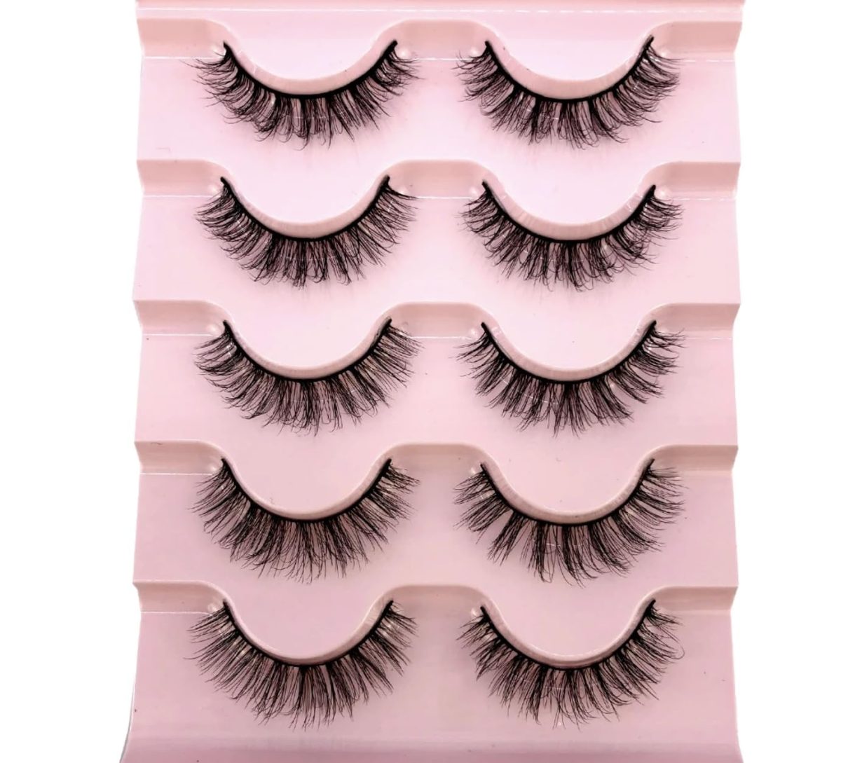 Bombay Vanity 3D Faux Mink Natural Eyelashes Pack of 5 False Eyelash, Eye Makeup Lash Posh 5 Pairs Lashes 10-16mm, pack of 5 Pair Artificial Eye Lashes (FEATHER lashes)