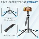 Kratos K5 Selfie Stick Tripod with Balance Handle, 64 inch & Stable 4 Leg Design,Recharable BT Remote, Long Tripod Stand for 360° Rotation Panoramic Shoot, Made for Phones,Ring Light, Gopro,Camera - Image 4