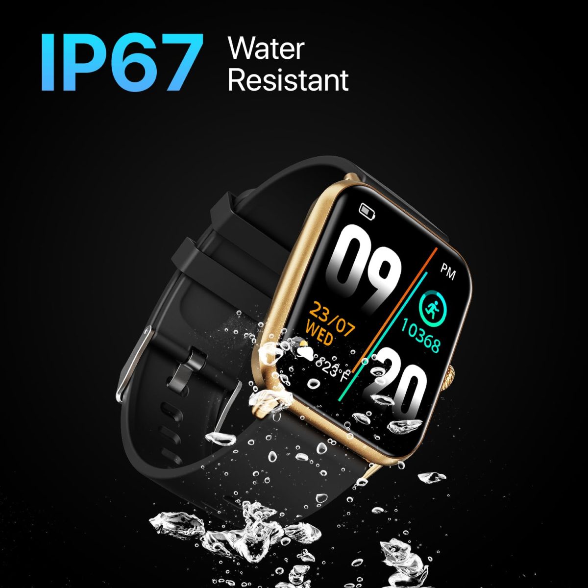 Fire-Boltt Ninja Call Pro Smart Watch Dual Chip Bluetooth Calling, 42.92mm (1.69 inch) HD Display, AI Voice Assistance with 100 Sports Modes, with SpO2 & Heart Rate Monitoring (Gold Black) - Image 6