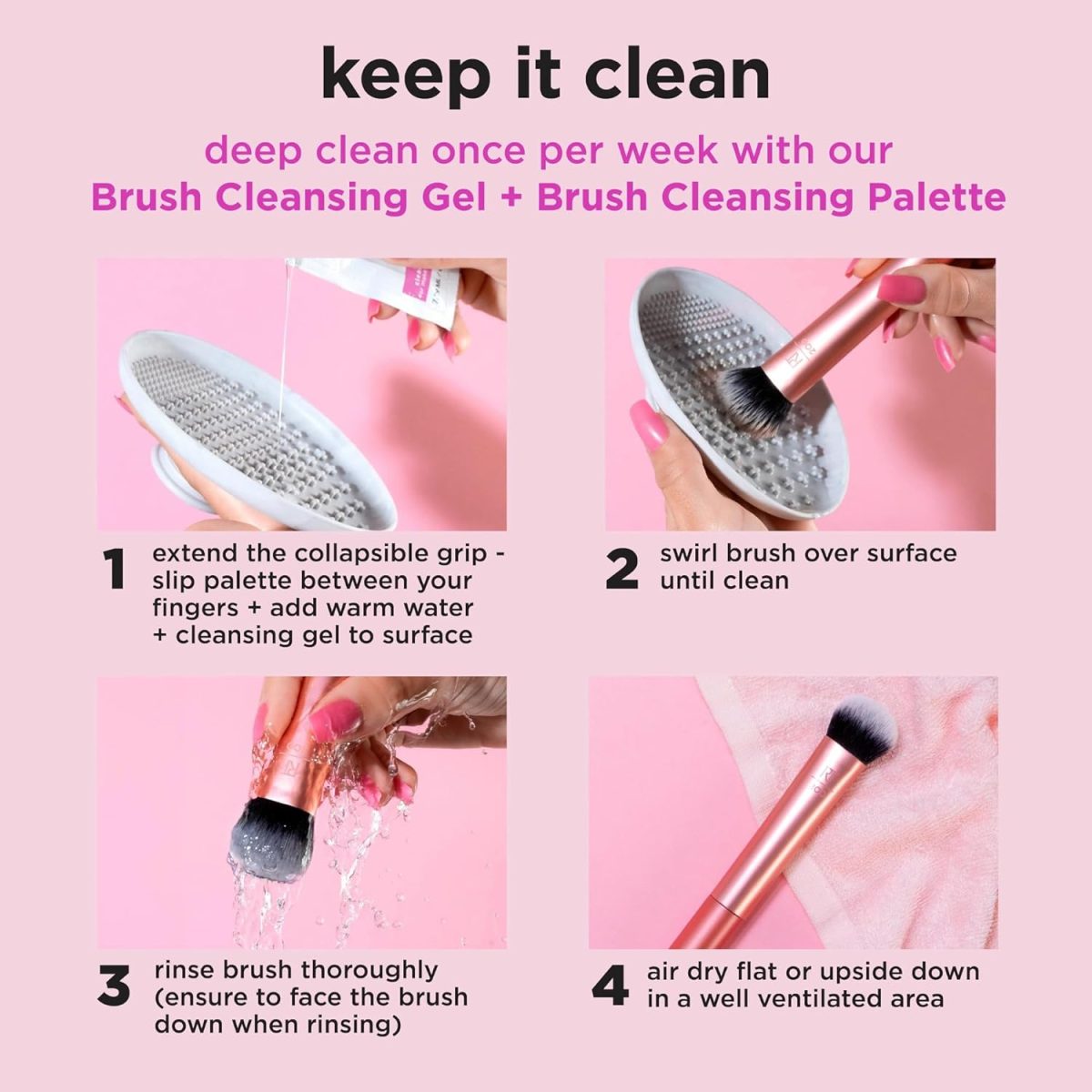 Real Techniques Miracle Beauty Blender Sponge Set with Makeup Brush Cleaner - Image 17