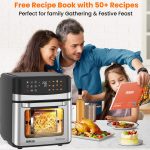 INALSA Air Fryer Oven|12L,1700W|Stainless Steel Body|12-in-1 Functions,Fry,Bake,Grill,Dehydrate&Reheat|12 Preset|Rotisserie&Convection|Dishwasher Safe Accessories|2Yr Warranty,2025Model AeroCrisp 12 - Image 8
