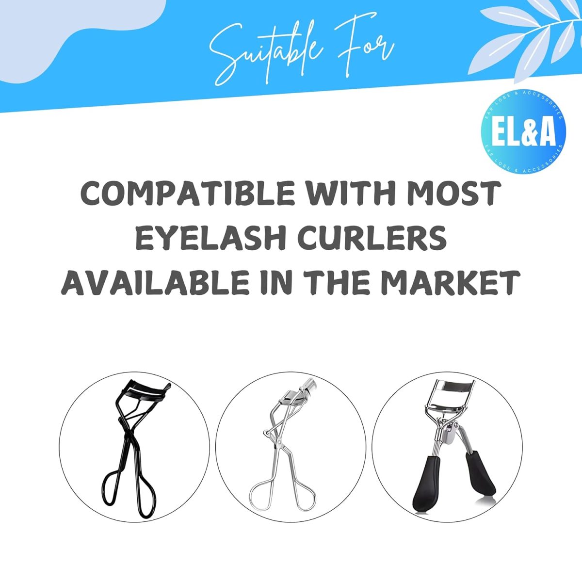 [Ear Lobe & Accessories] Eyelash Curler Replacement Pads | Works with branded & Non-branded Eyelash Curlers | Black, Rubber - Pack of 5 - Image 4