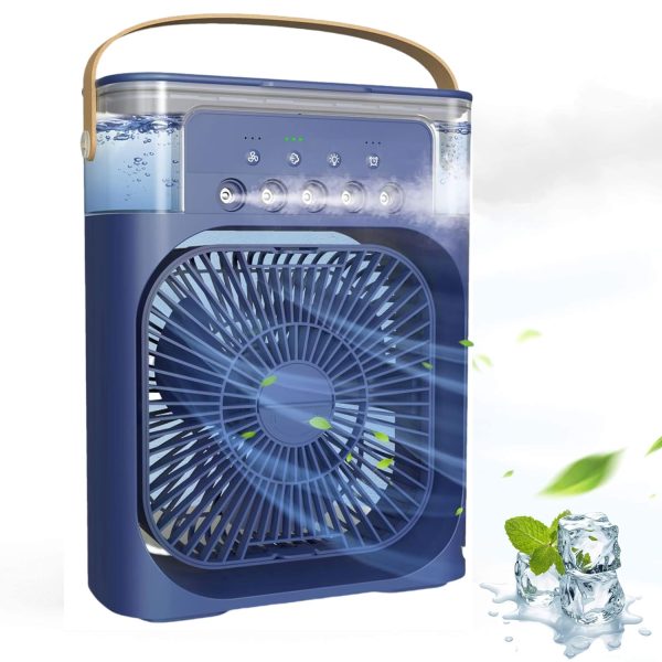 Exxelo 10 Year Warranty Portable Air Conditioner Fan 3 Wind Speeds 600ml Air Humidifier 7s LED Night Light Personal Cooling Fan Air Cooler Ice Air Cooler Fan Sprays for Small Room Office_Multicolor