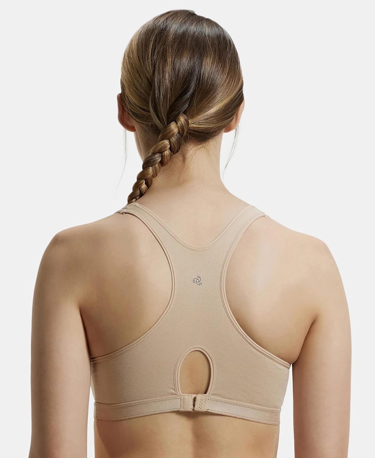 Jockey Women Super Combed Cotton Elastane 1378 Active Bra | Wirefree | Padded | Full Coverage | Racer Back | Fabric - Image 3