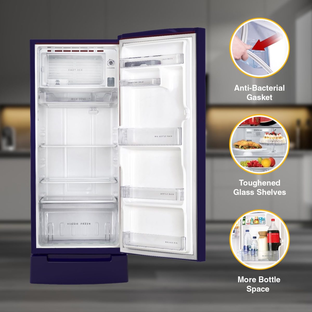 Whirlpool 192 L 4 Star Icemagic Pro Inverter Direct-Cool Single Door Refrigerator (215 IMPRO ROY 4S Inv SAPPHIRE MULIA-Z, Base Stand with Drawer, 2023 Model) - Image 3