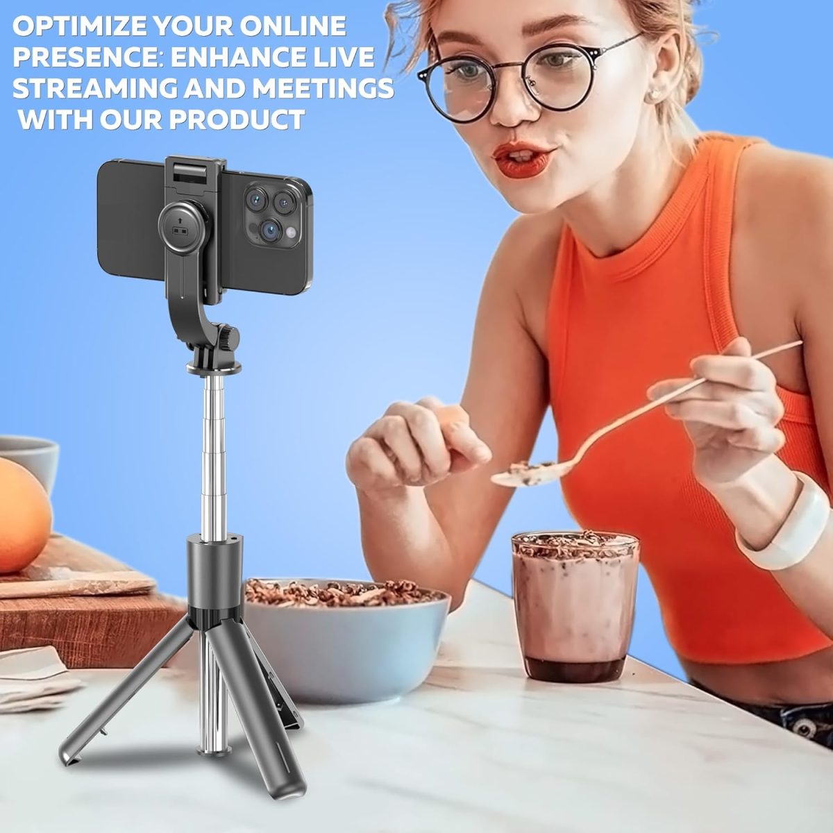 WeCool Bluetooth Extendable Selfie Sticks with Wireless Remote and Tripod Stand, 3-in-1 Multifunctional Selfie Stick with Tripod Stand Compatible with iPhone/OnePlus/Samsung/Oppo/Vivo and All Phones - Image 2