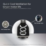 Philips HL7759/00 Mixer Grinder, 750W Turbo Motor, 4 Jars (Black), Quick cool ventilation for longer motor life - Image 4