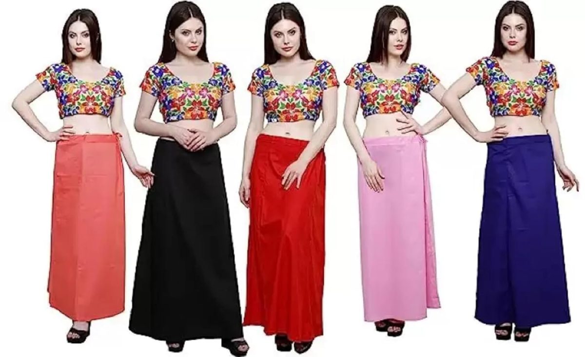 Zuvim Women's Cotton Inskirt Saree Underskirt Readymade Petticoats, Pack of 5