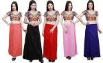 Zuvim Women's Cotton Inskirt Saree Underskirt Readymade Petticoats, Pack of 5