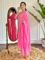 Naixa Women's Viscose Cotton Embroidered Straight Kurta with Pant and Dupatta Sets (Available in Plus Size) (NX-591) - Image 4