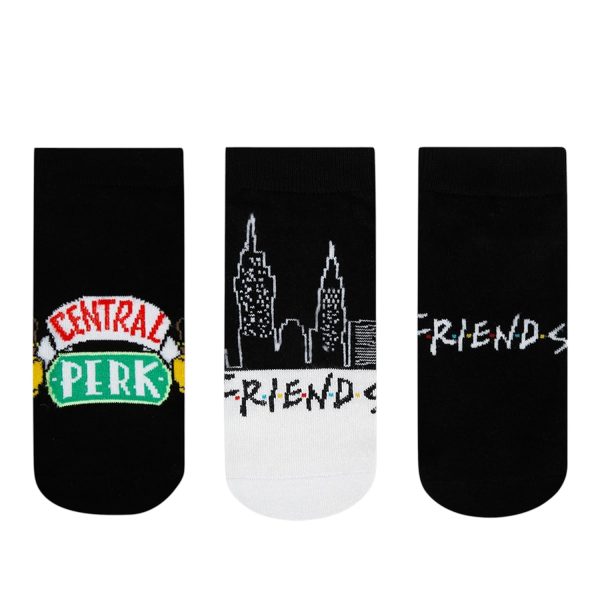 BALENZIA SocksXpress Friends Friends Logo & Central Perk Lowcut Socks for Women (Pack of 3) - Black