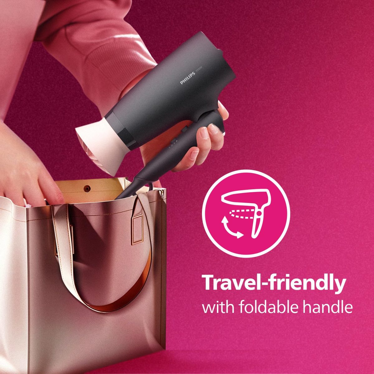 Philips Hair Dryer - Powerful drying with less heat I 6 Styling options for Salon like blowdryI 2100 WattsI for Minimised DamageI Styling attachment| Men and WomenI 2 Year Warranty BHD356/10, Black - Image 8