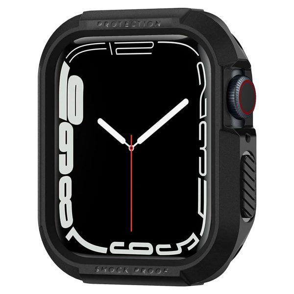 NEWTECHNO Tough Armor Cover Case Compatible with Apple Watch Series 7 (45mm) | Series 6 | SE | Series 5 | Series 4 (44mm) - Black