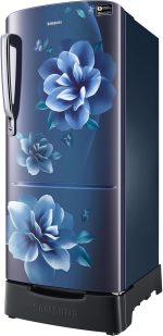 Samsung 183 L, 5 Star, Digital Inverter, Direct-Cool Single Door Refrigerator (RR20D2825CU/NL, Camellia Blue, Base Stand Drawer) - Image 2