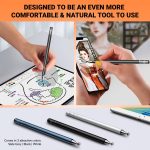 Tukzer Universal Stylus Pen for Smartphone/Tablet/iPad/Pro/Air/iPhone/iOS/Android/All Touch Screens Devices| Fine Point Disc Tip, Lightweight Aluminum Body Magnetic Cap Drawing Writing (Black) - Image 9