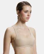 Jockey Women Super Combed Cotton Elastane 1378 Active Bra | Wirefree | Padded | Full Coverage | Racer Back | Fabric - Image 2