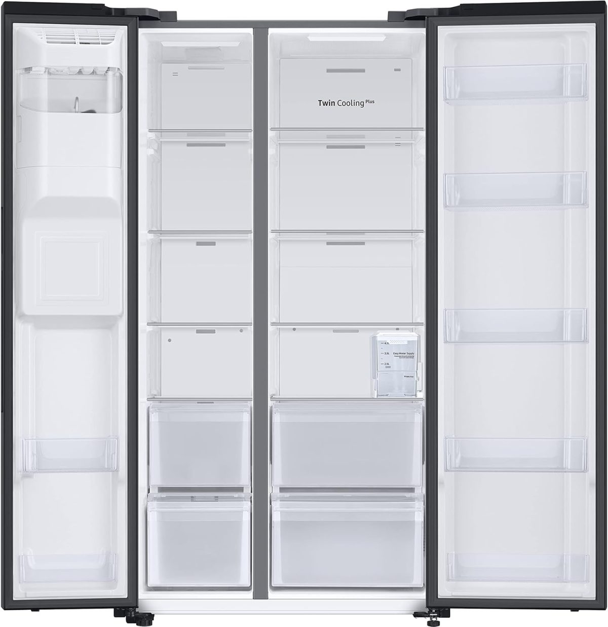 Samsung 633 L, 3 Star, Frost Free, Double Door, Convertible 5-in-1 Digital Inverter, Side By Side Refrigerator with AI, WiFi & Water & Ice Dispenser (RS78CG8543B1HL, Black Matte) - Image 3