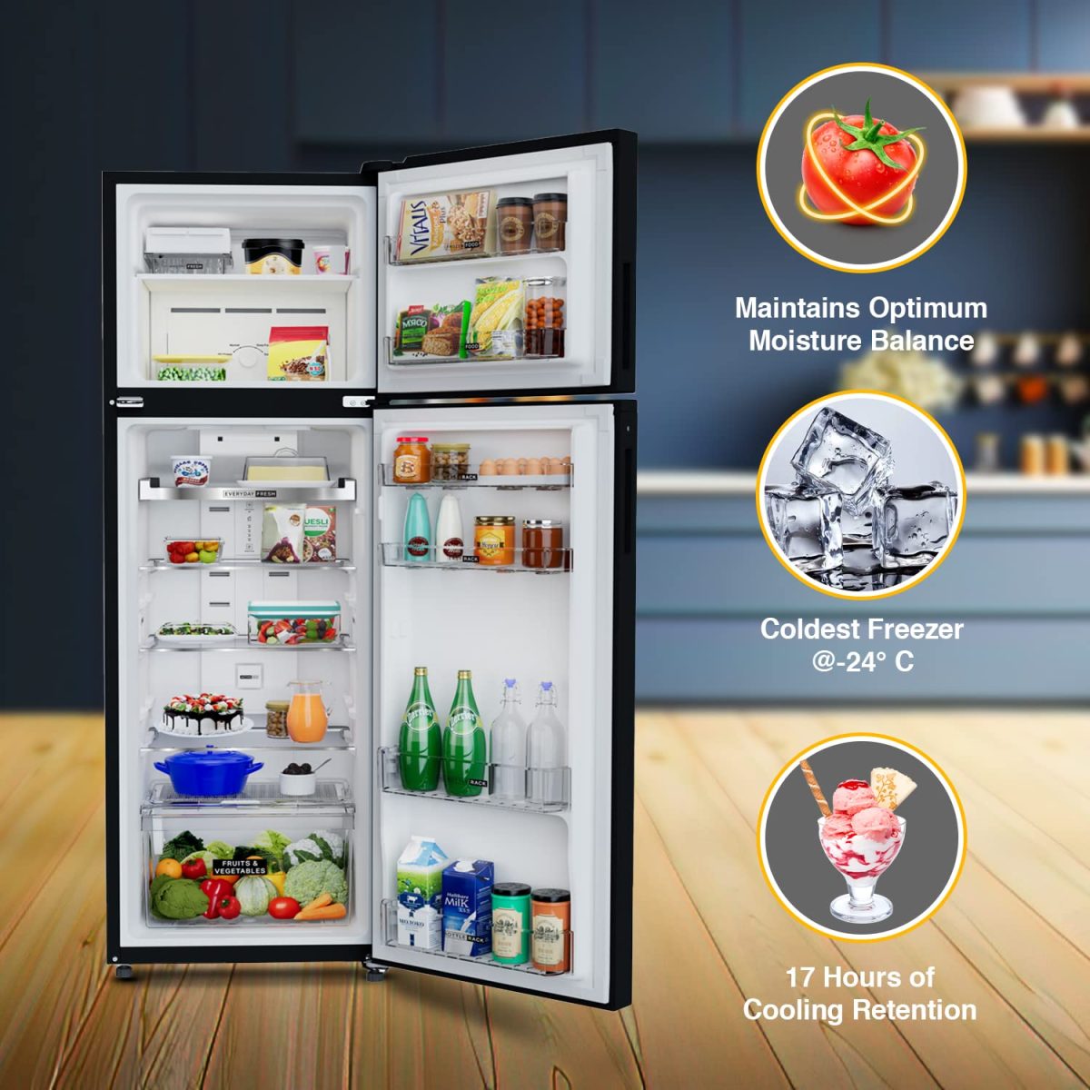 Whirlpool 259 L 2 Star IntelliFresh Inverter Frost Free Inverter Double Door Refrigerator (IF INV ELT 305GD CRYSTAL BLACK (2S) TL) - Image 4