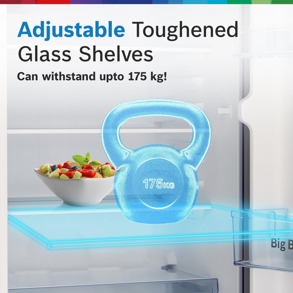 Bosch 187 L, 3 Star, Single Door Refrigerator with Industry's largest vegetable box* & largest Beverage space (CST18W33NI, Feather Wine) | 18 Hour Cooling Retention, 2.5x Faster Cooling - Image 8