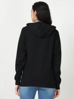 Wafaa Women's Cotton Plain Hooded Neck Full Zipper Sweatshirt Hoodies with Kangaroo Pocket - Image 2