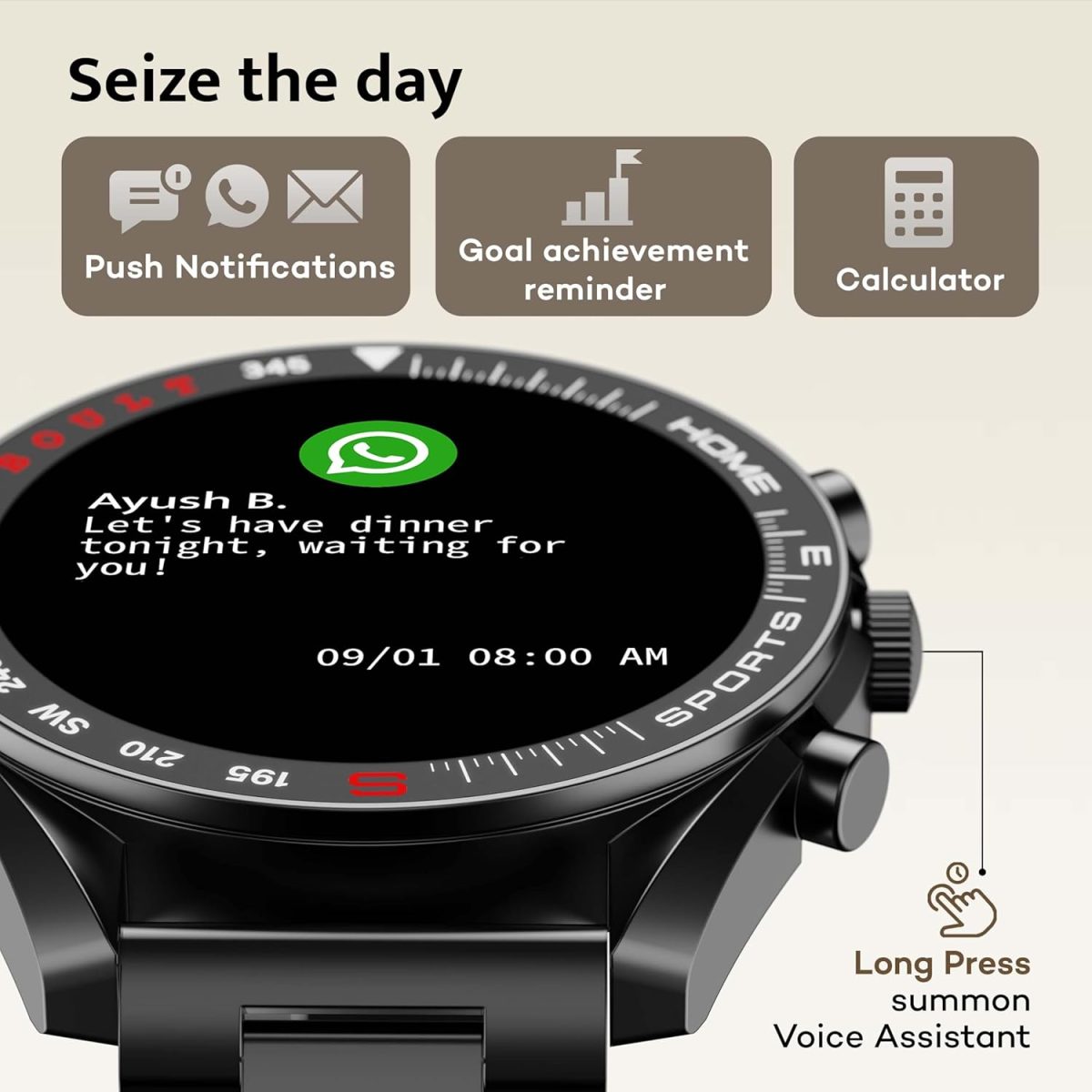Boult Mirage Smart Watch 1.39''HD Screen, Bluetooth Calling, IP67, Zinc Alloy Frame, 500 Nits Brightness, AI Voice Assistant, SpO2 Monitoring, 120+ Sports Mode (Coal Black) - Image 15