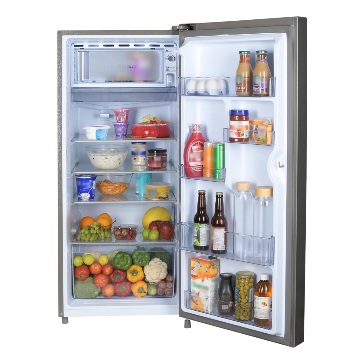 CANDY 190 L 4 Star Direct Cool Single Door Mettalic Finish with Toughened glass shelves & large Refrogerator (Brushline Silver, CSD2004SS) - Image 5