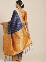 AKHILAM Women's Geometric Silk Blend Zari Saree With Unstitched Blouse Piece (FF0GNG220_Parent) - Image 2