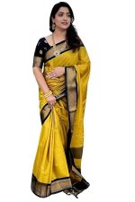 HMP Fashion Women's Kanjivaram Soft Lichi Silk Saree With Blouse Piece