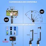 WeCool Bluetooth Extendable Selfie Sticks with Wireless Remote and Tripod Stand, 3-in-1 Multifunctional Selfie Stick with Tripod Stand Compatible with iPhone/OnePlus/Samsung/Oppo/Vivo and All Phones - Image 6