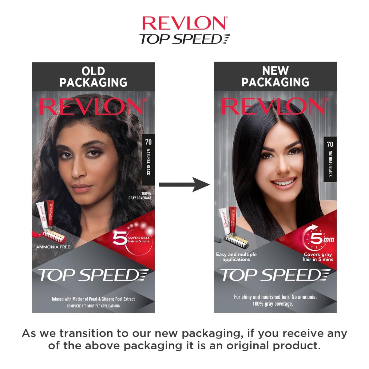 Revlon Top Speed Hair Color for Women Natural Black | Ginseng Root Extract and Mother of Pearl | 100% Grey Coverage in 5 Minutes | Ammonia Free, Easy Application and Intense Conditioning - Image 9