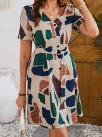 Leriya Fashion Summer Dress for Women | Short One Piece A-Line Midi Dress | Lightweight Vacation Wear & Daily Casual Outfit - Image 3