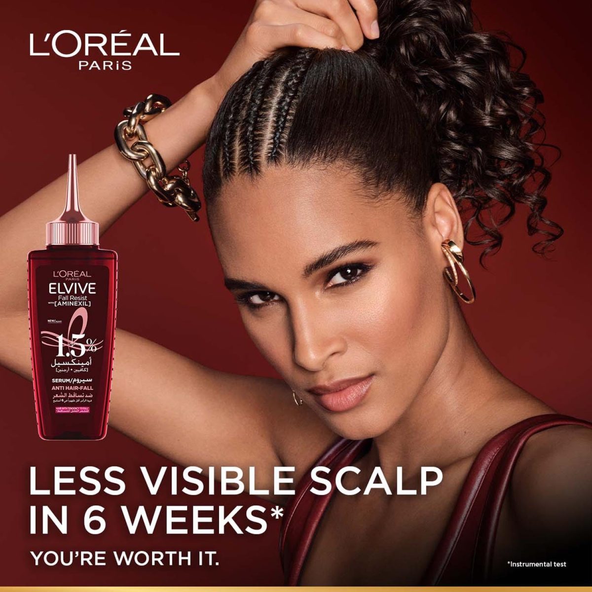 L'Oréal Paris Fall Resist Anti Hair Fall Serum with 1.5% Aminexil, for lesser visible scalp & hair fall, 102ml - Image 3