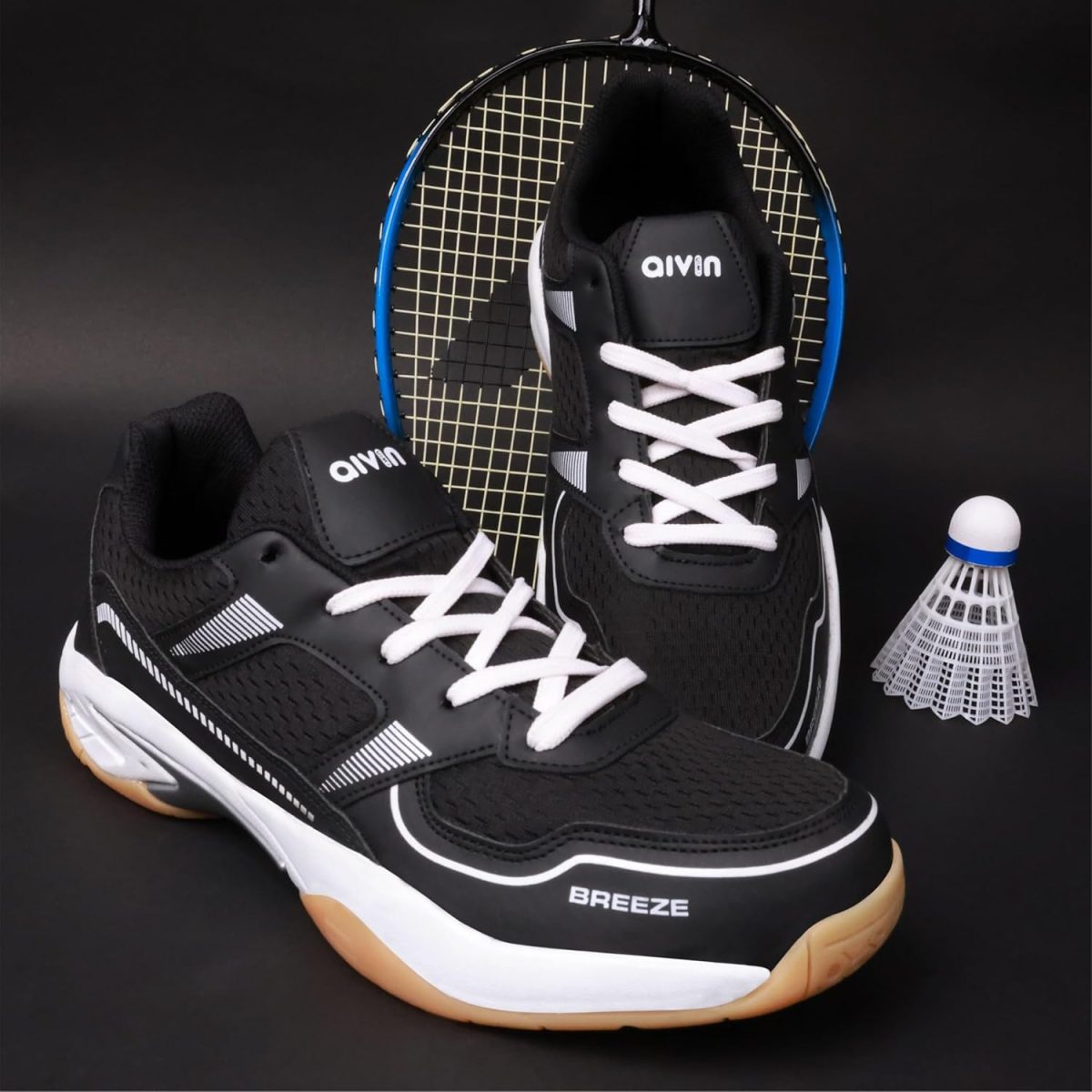Aivin Breeze Badminton Shoes for Men | Non Marking Badminton Shoes | Lightweight & Durable Badminton Shoes | Also Perfect for Squash, Table Tennis, Volleyball, Basketball & Indoor Sports - Image 2
