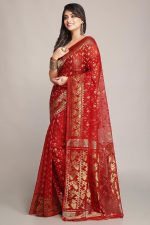 WoodenTant women?s cotton silk dhakai jamdani saree without blouse piece - Image 3