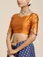 AKHILAM Women's Geometric Silk Blend Zari Saree With Unstitched Blouse Piece (FF0GNG220_Parent) - Image 3