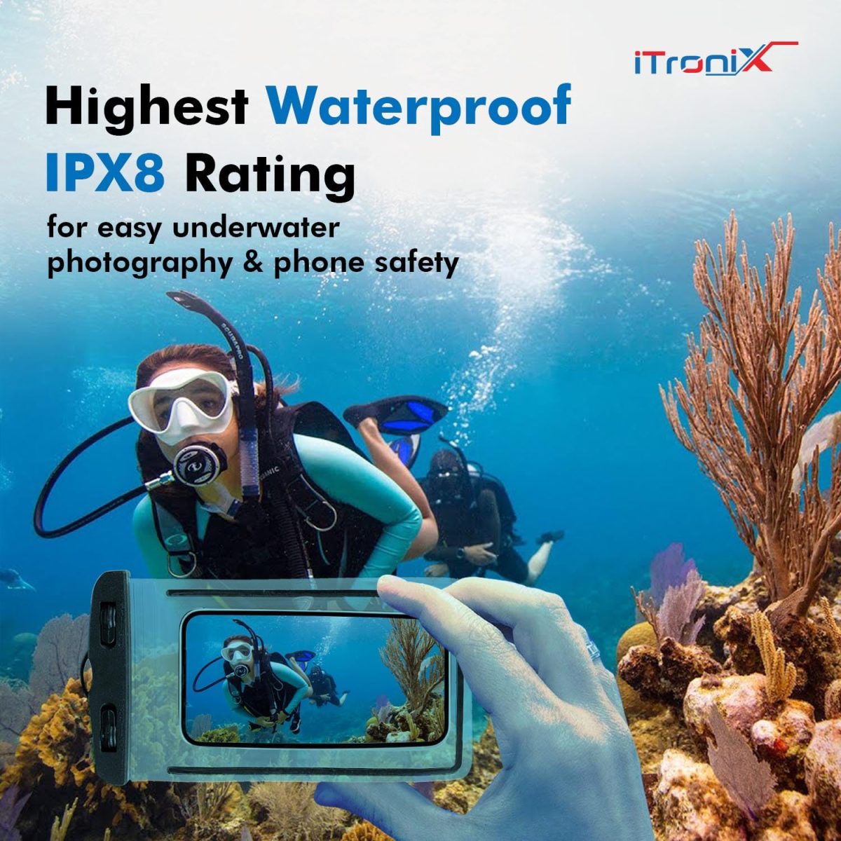 iTronix Waterproof Mobile Pouch Cover for All Mobiles, Cellphone Dry Bag Compatible for iPhone, Samsung, Mi, Redmi, Oppo, VIVO, All Other Smartphones up to 6.5 inches (Black) - Image 6