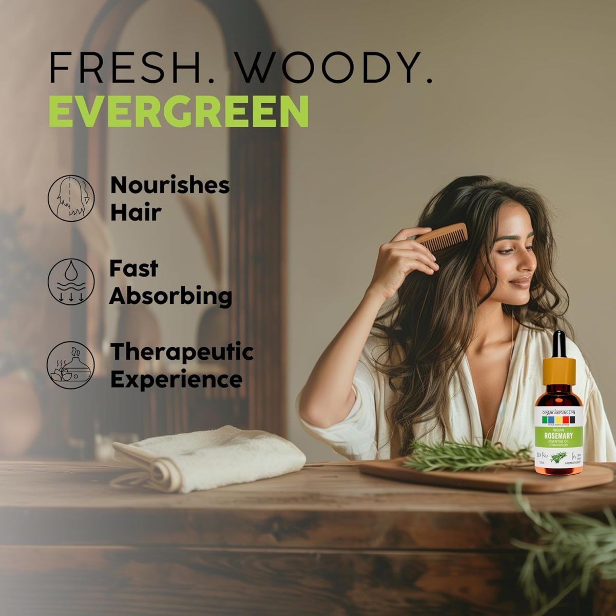 Organix Mantra Rosemary Essential Oil for Hair Growth, Hair Fall Control and Nourishment, Skin Care | 100% Pure, Natural, Undiluted | 15ml - Image 4