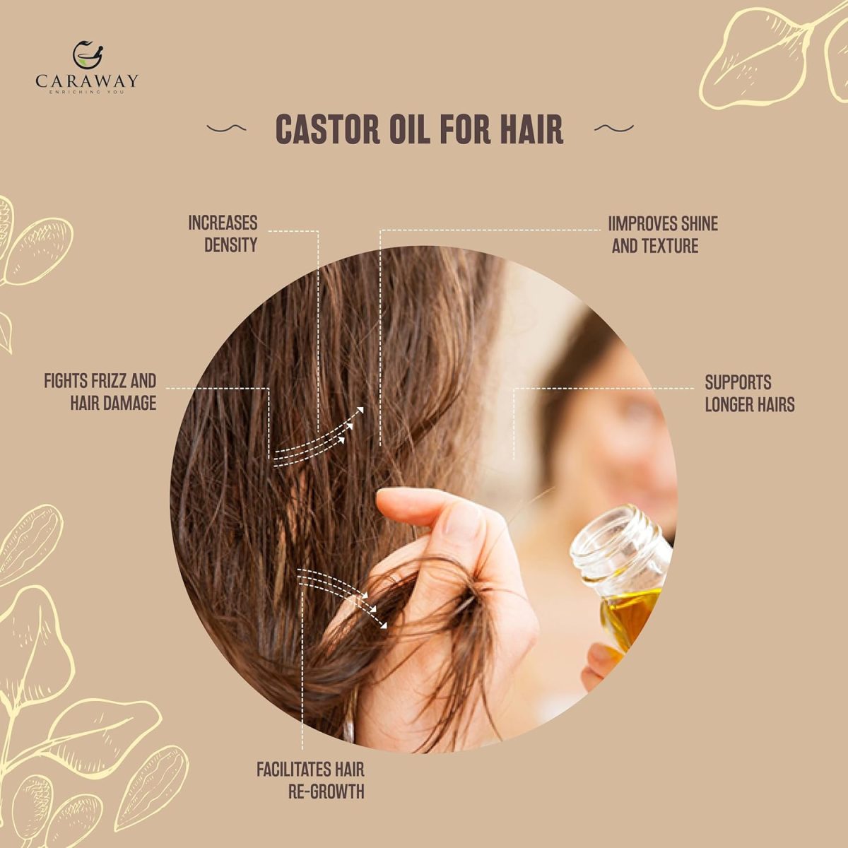 CARAWAY Organic Cold Pressed Castor Oil – Edible for Constipation Relief & Hexane-Free Castor Oil for Hair Growth, liver detox Skin & Joint pain glass bottle – 236 ml / 8 oz - Image 8