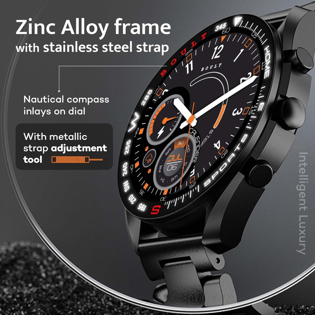 Boult Mirage Smart Watch 1.39''HD Screen, Bluetooth Calling, IP67, Zinc Alloy Frame, 500 Nits Brightness, AI Voice Assistant, SpO2 Monitoring, 120+ Sports Mode (Coal Black) - Image 14
