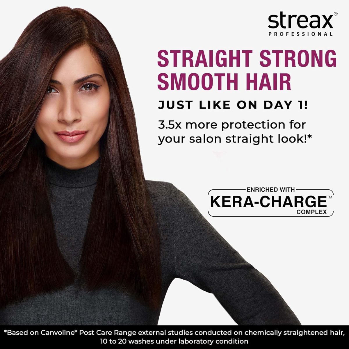 Streax Professional Canvoline Shampoo, Sulphate Free Shampoo for Women, Keratin Shampoo, For Straightened hair Post care, With Kera-Change Complex, Sulphate & Paraben Free Shampoo, 300 ml - Image 2