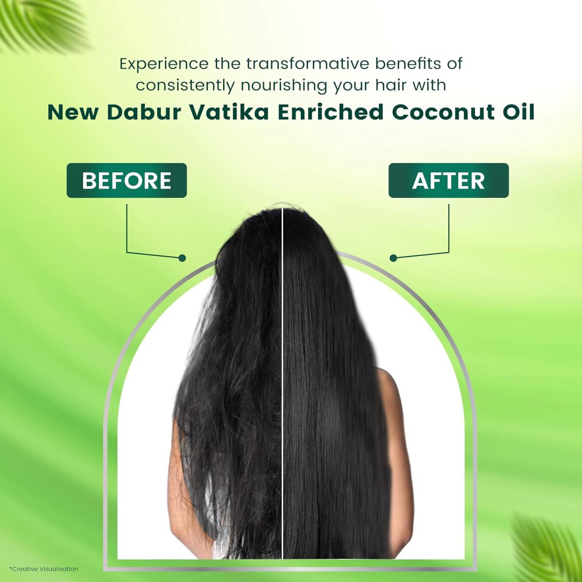 DABUR Vatika Enriched Coconut Hair Oil | Power of Coconut + 10 herbs | 50% hairfall reduction - 300ml, Yellow - Image 7