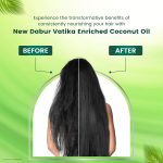 DABUR Vatika Enriched Coconut Hair Oil | Power of Coconut + 10 herbs | 50% hairfall reduction - 300ml, Yellow - Image 7